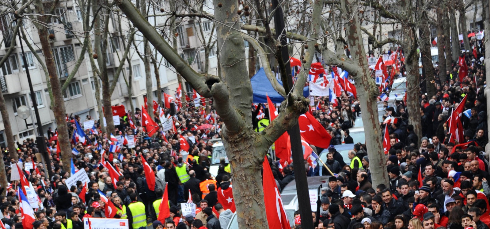 Illustration of Turkish political animals at a protest or sit-in
